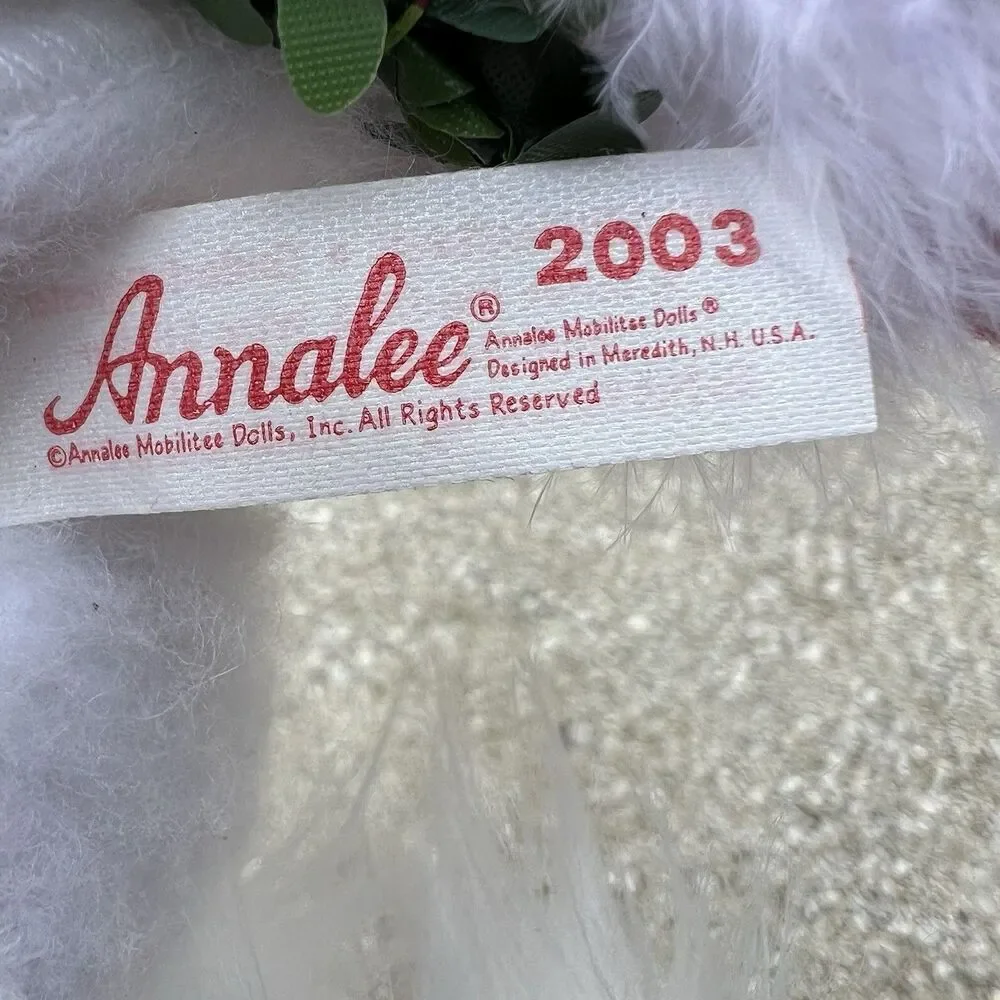 Annalee Lord & Taylor 2003 Cat Ornament Wreath Posable Santa Hat 5 Inch VTG